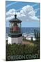 Lighthouse Scene - Oregon Coast-Lantern Press-Mounted Art Print