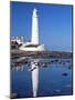 Lighthouse, St. Mary's Island, Whitley Bay, Tyne and Wear, England, United Kingdom, Europe-James Emmerson-Mounted Photographic Print