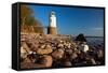 Lighthouse Taksensand, Alsen Island, Denmark-Thomas Ebelt-Framed Stretched Canvas