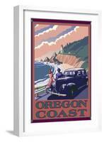 Lighthouse View - Oregon Coast, c.2009-Lantern Press-Framed Art Print