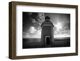 Lighthouse with Dramatic Sky-George Oze-Framed Photographic Print