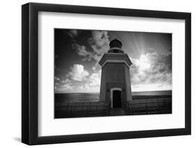 Lighthouse with Dramatic Sky-George Oze-Framed Photographic Print