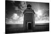 Lighthouse with Dramatic Sky-George Oze-Stretched Canvas