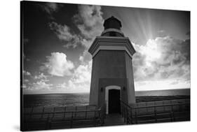 Lighthouse with Dramatic Sky-George Oze-Stretched Canvas