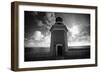 Lighthouse with Dramatic Sky-George Oze-Framed Photographic Print