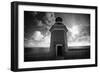Lighthouse with Dramatic Sky-George Oze-Framed Photographic Print