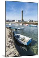 Lighthouse with pier and boats, Penmarch, Finistere, Brittany, France, Europe-Francesco Vaninetti-Mounted Photographic Print