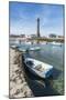 Lighthouse with pier and boats, Penmarch, Finistere, Brittany, France, Europe-Francesco Vaninetti-Mounted Photographic Print