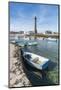 Lighthouse with pier and boats, Penmarch, Finistere, Brittany, France, Europe-Francesco Vaninetti-Mounted Photographic Print
