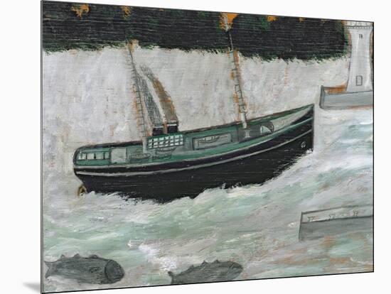 Lighthouse with Trawler and Fish-Alfred Wallis-Mounted Giclee Print
