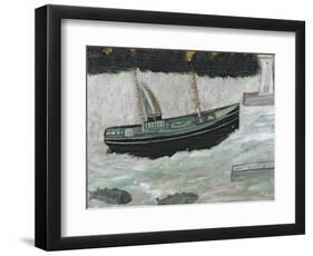 Lighthouse with Trawler and Fish-Alfred Wallis-Framed Giclee Print