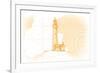 Lighthouse - Yellow - Coastal Icon-Lantern Press-Framed Premium Giclee Print