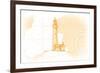 Lighthouse - Yellow - Coastal Icon-Lantern Press-Framed Premium Giclee Print