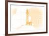 Lighthouse - Yellow - Coastal Icon-Lantern Press-Framed Premium Giclee Print