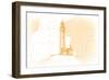 Lighthouse - Yellow - Coastal Icon-Lantern Press-Framed Art Print