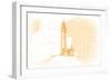 Lighthouse - Yellow - Coastal Icon-Lantern Press-Framed Art Print