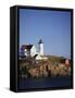 Lighthouse, York, Maine, USA-Walter Bibikow-Framed Stretched Canvas