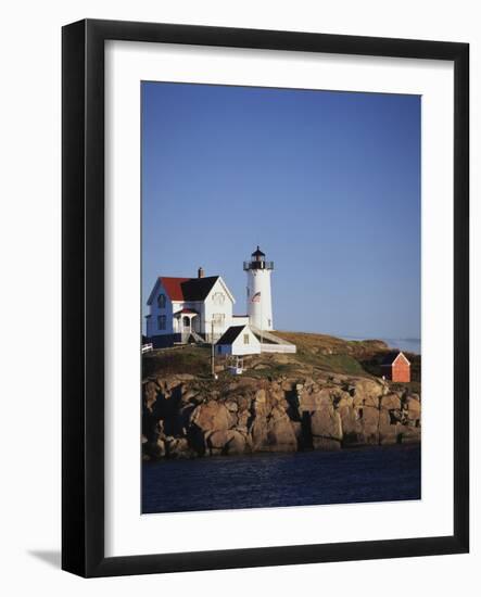 Lighthouse, York, Maine, USA-Walter Bibikow-Framed Photographic Print