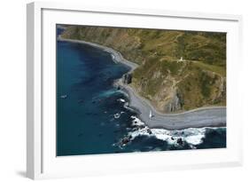 Lighthouses at Pencarrow Head, Wellington, New Zealand-David Wall-Framed Photographic Print