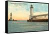 Lighthouses, Kenosha, Wisconsin-null-Framed Stretched Canvas