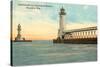 Lighthouses, Kenosha, Wisconsin-null-Stretched Canvas