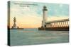 Lighthouses, Kenosha, Wisconsin-null-Stretched Canvas