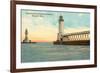 Lighthouses, Kenosha, Wisconsin-null-Framed Premium Giclee Print