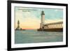 Lighthouses, Kenosha, Wisconsin-null-Framed Premium Giclee Print