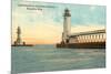 Lighthouses, Kenosha, Wisconsin-null-Mounted Premium Giclee Print