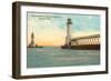 Lighthouses, Kenosha, Wisconsin-null-Framed Art Print