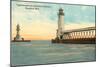 Lighthouses, Kenosha, Wisconsin-null-Mounted Art Print