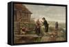 Lighting a Pipe-Jan Mari Henri Ten Kate-Framed Stretched Canvas