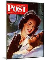 "Lighting His Cigarette," Saturday Evening Post Cover, October 23, 1943-Jon Whitcomb-Mounted Giclee Print