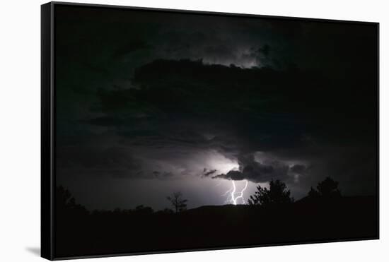 Lighting in a Black Sky-DLILLC-Framed Stretched Canvas