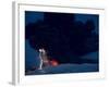 Lighting Seen Amid the Lava and Ash Erupting from the Vent of the Volcano in Central Iceland-null-Framed Photographic Print