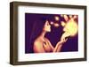 Lighting Sphere in Hands. Attractive Fairy Girl-sad444-Framed Photographic Print