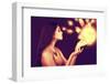 Lighting Sphere in Hands. Attractive Fairy Girl-sad444-Framed Photographic Print