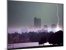 Lighting Strikes in Downtown Denver-null-Mounted Premium Photographic Print