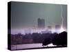 Lighting Strikes in Downtown Denver-null-Stretched Canvas