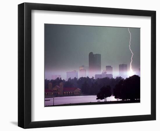 Lighting Strikes in Downtown Denver-null-Framed Photographic Print