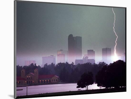 Lighting Strikes in Downtown Denver-null-Mounted Photographic Print