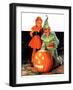 "Lighting the Pumpkin,"November 3, 1934-Eugene Iverd-Framed Giclee Print