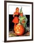 "Lighting the Pumpkin,"November 3, 1934-Eugene Iverd-Framed Giclee Print