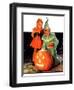 "Lighting the Pumpkin,"November 3, 1934-Eugene Iverd-Framed Giclee Print