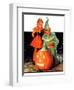 "Lighting the Pumpkin,"November 3, 1934-Eugene Iverd-Framed Giclee Print