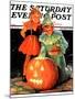 "Lighting the Pumpkin," Saturday Evening Post Cover, November 3, 1934-Eugene Iverd-Mounted Giclee Print