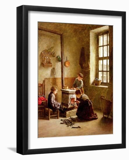 Lighting the Stove, 1886-Pierre Edouard Frere-Framed Giclee Print