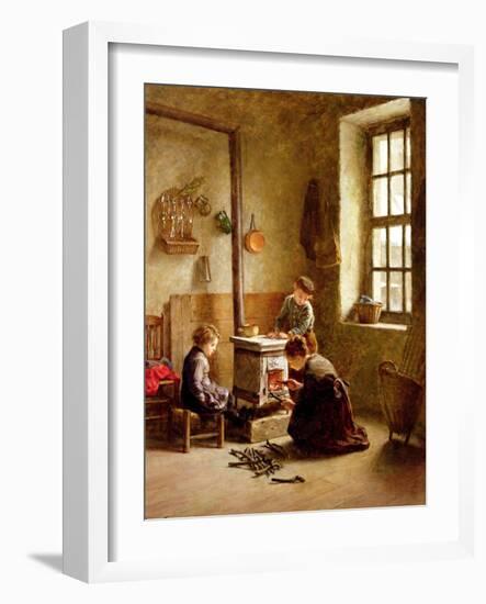 Lighting the Stove, 1886-Pierre Edouard Frere-Framed Giclee Print