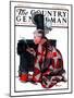 "Lighting the Wood Stove," Country Gentleman Cover, February 28, 1925-Elbert Mcgran Jackson-Mounted Giclee Print