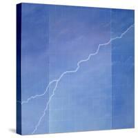 Lightning across Glass Building-Lincoln Seligman-Stretched Canvas